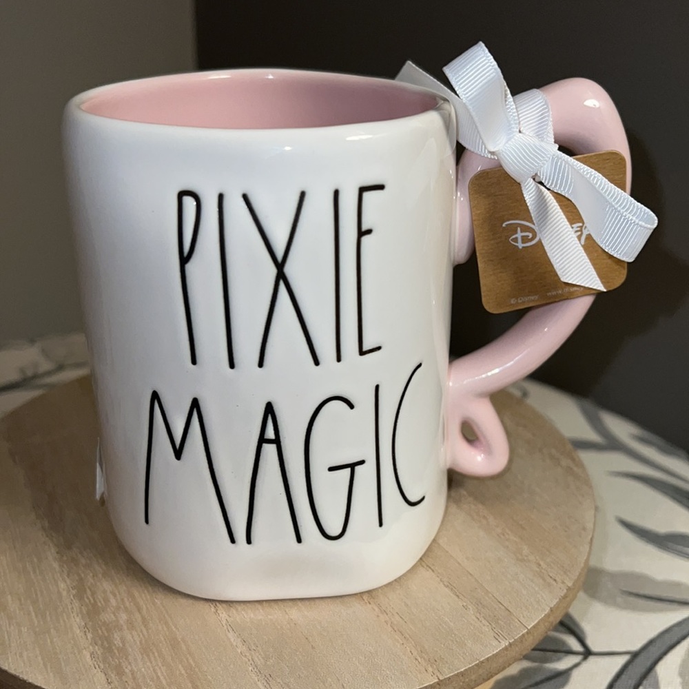 Rae Dunn "PIXIE MAGIC" Disney/Tinker Bell Pink inside and handle NWT Perfect!
